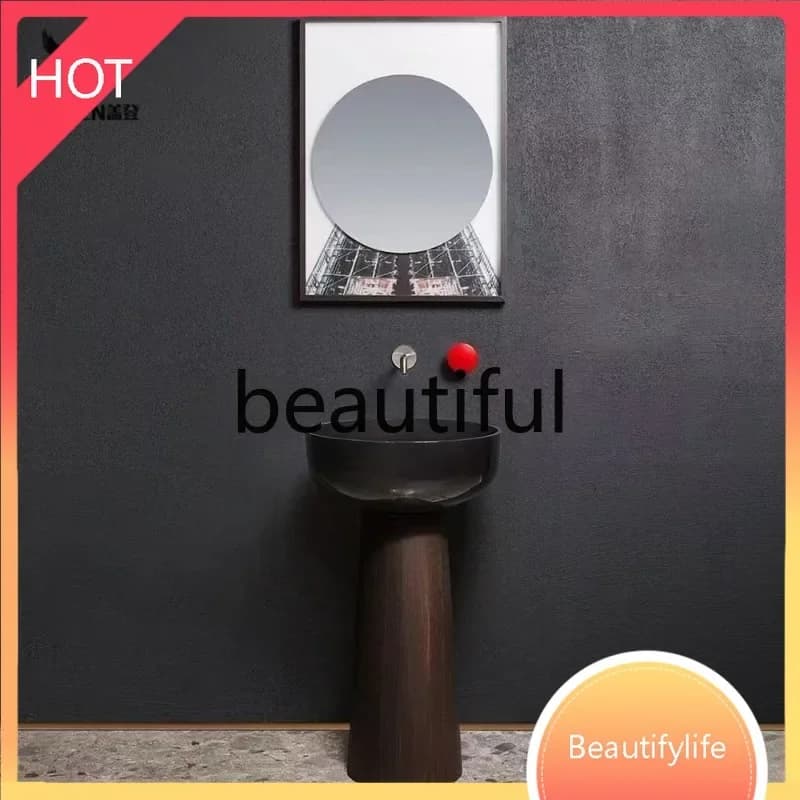 6239 Modern light luxury transparent resin hotel bathroom table wash face floor column basin