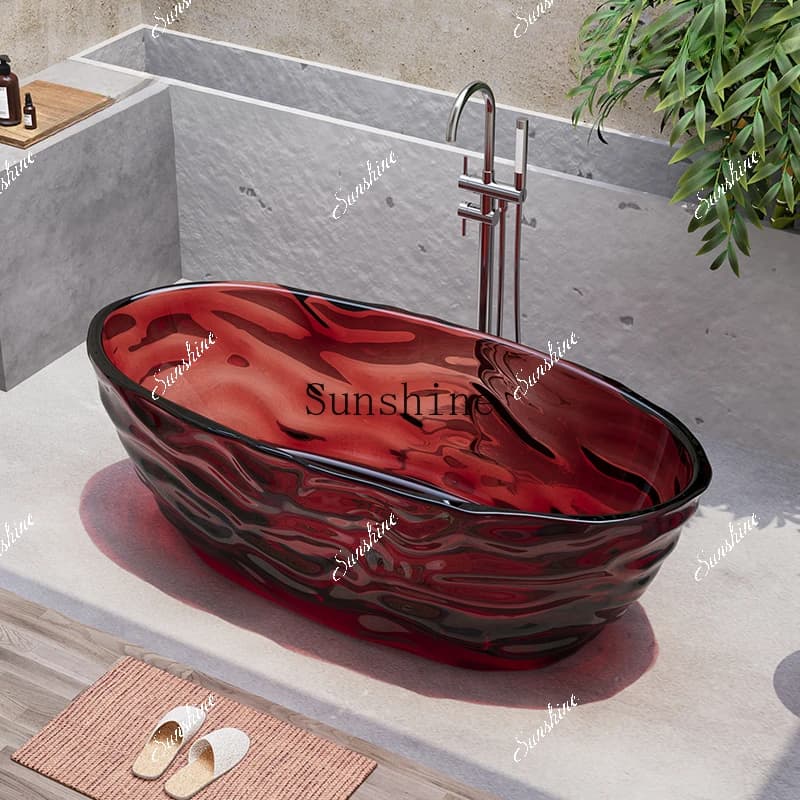 Water ripple crystal transparent colorful resin mermaid bathtub freestanding  FT