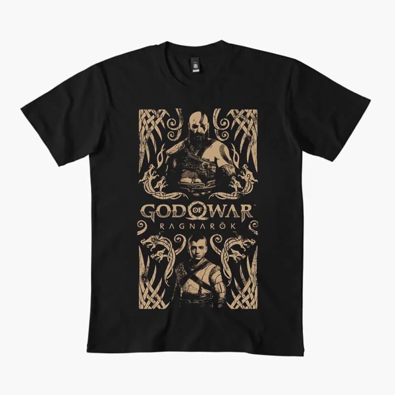 Ragnarök_ Father and Son Retro Kratos God of War Videogame Gift T-Shirt Vintage Spartan warrior Graphic Clothes Large size Tops