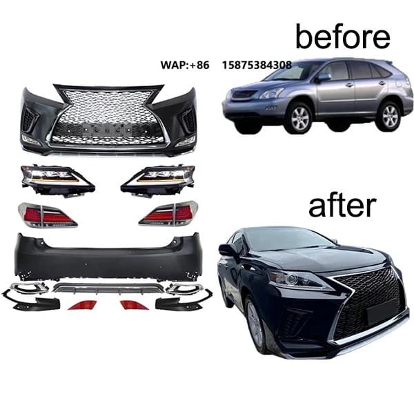 For RX  RX270 RX350 RX450h 2009-2015 Upgrade 2021 Style Front and Rear Bumpers  Triple LED Headlights Taillights Body Kits