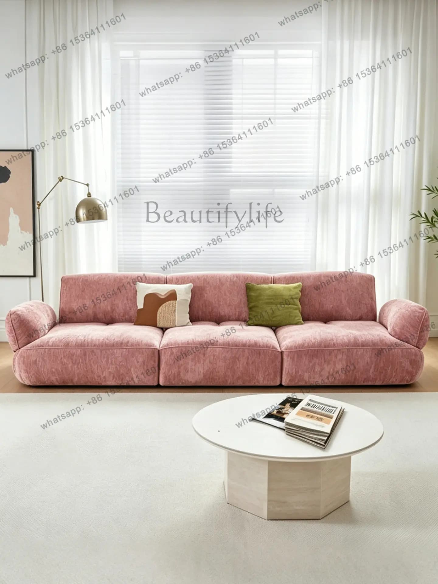 2026 new fully removable and washable fabric sofa chenille velvet straight row