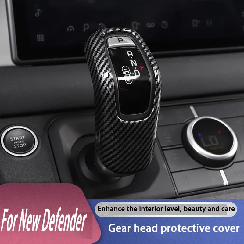Carbon Fiber ABS For Land Rover Defender 90 110 130 L663 2020-2024 Car Gear Shifter Knob Cover Trim Interior stickers Accessory