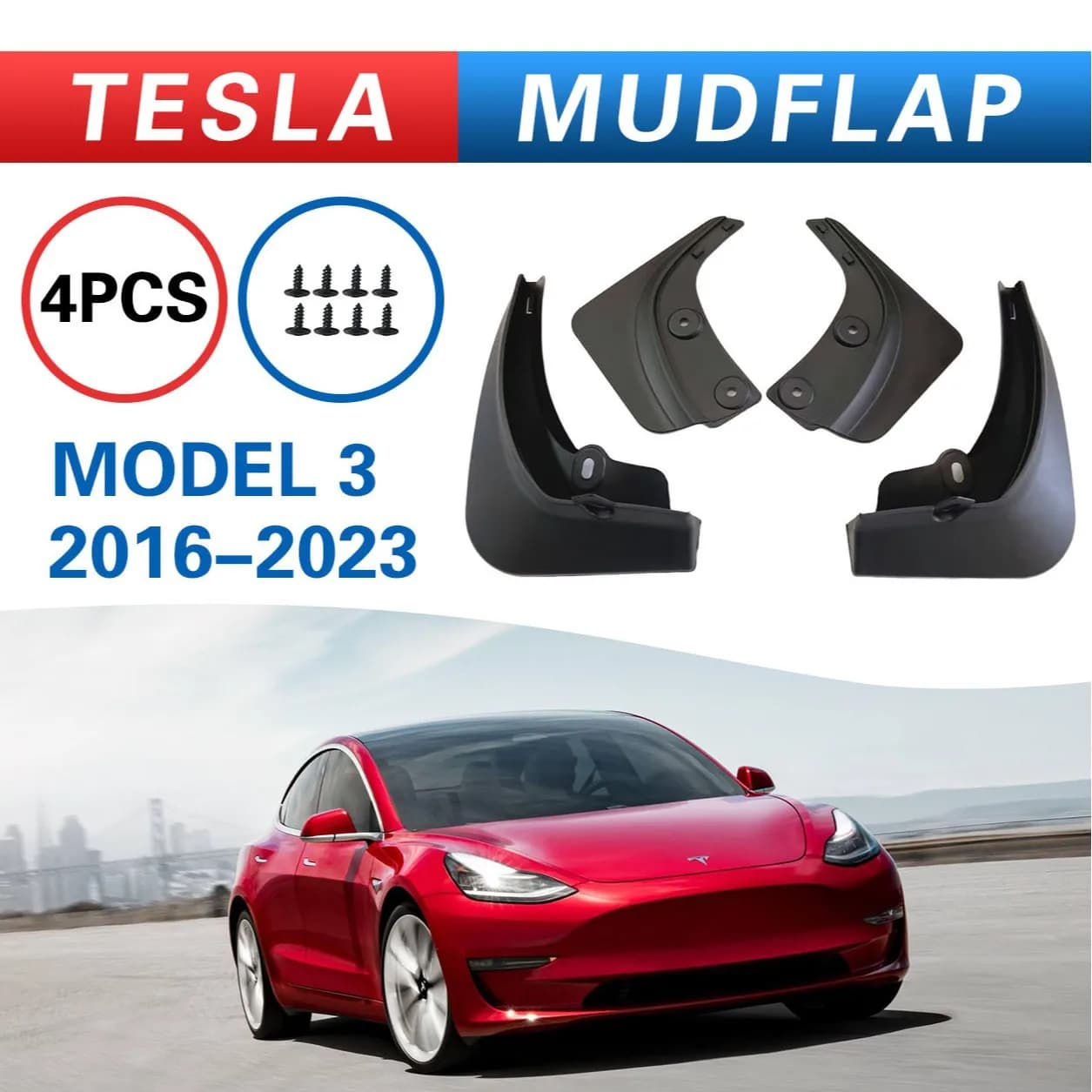 Suitable for Tesla Model 3 2016 fender car supplies tire fender skincar accessoriesmud flaps