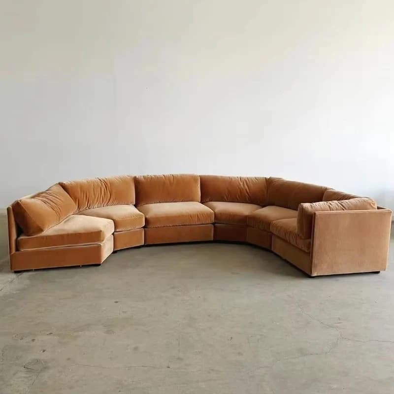 Modern curved combination sofa seat velvet fabric living room sofa