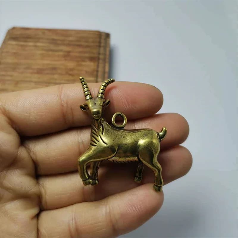 Collection Pure Copper Solid Core Goat Key Buckle Small Ornament