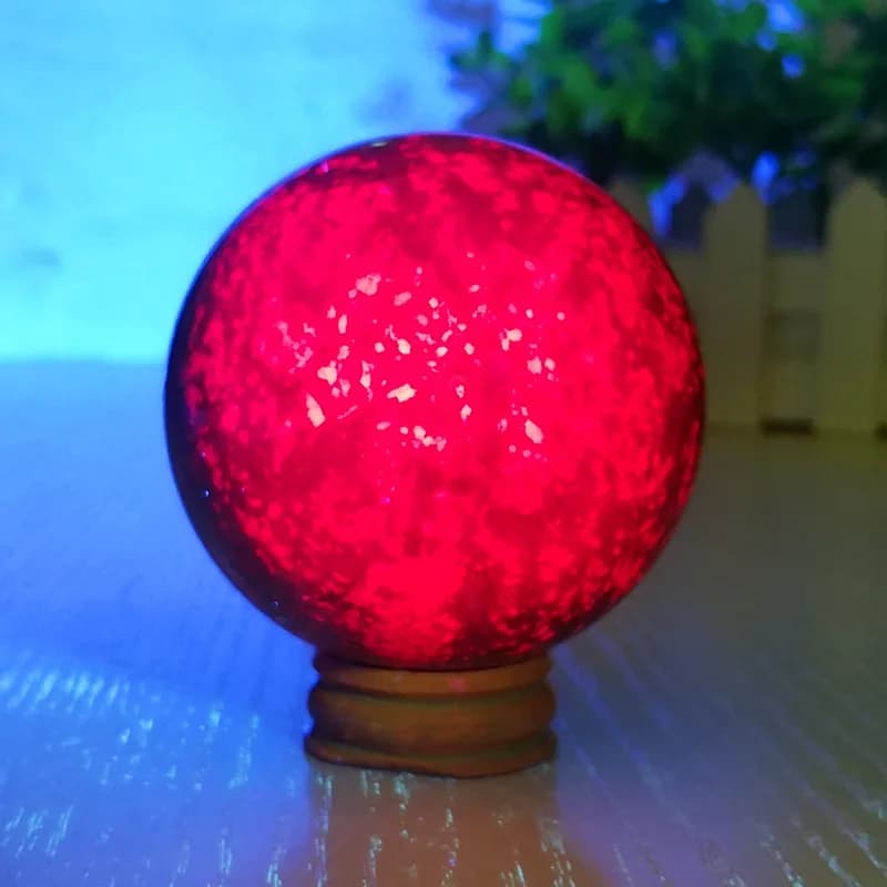 Natural Stone Ruby Sapphire Crystal Ball Energy Fluorescent Gemstone Sphere Home Decor FengShui Spiritual Reiki Healing Crystals