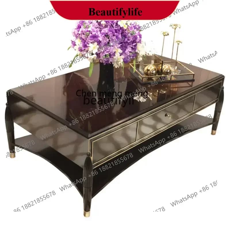 D178 Y yj American New Classical Gold Tea Table American Light Luxury Long End Table European Style