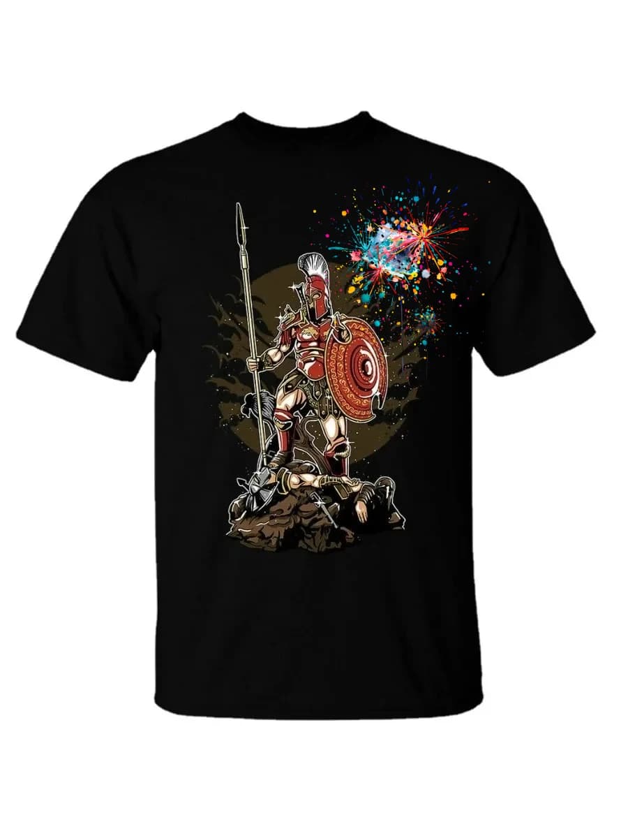 Sparta Herren Spartan Warrior Griechische Bodybuilding design-100% cotton summer O-neck short sleeve printed men's T-shirt.