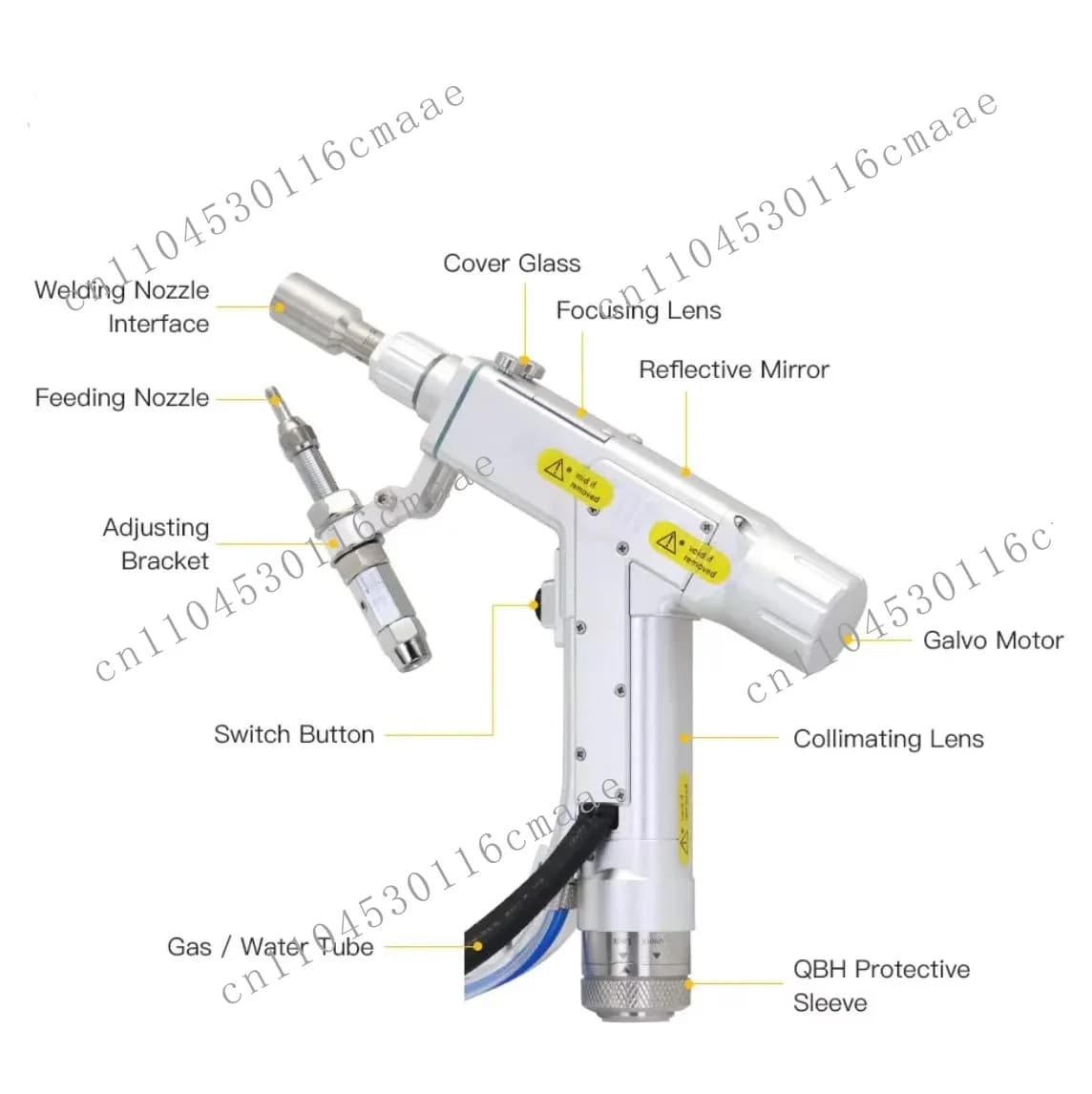 China high stability tool BW101-GS 4 in 1 handheld laser welding cleaning head with wire feeder for 0-3 kW laser welding