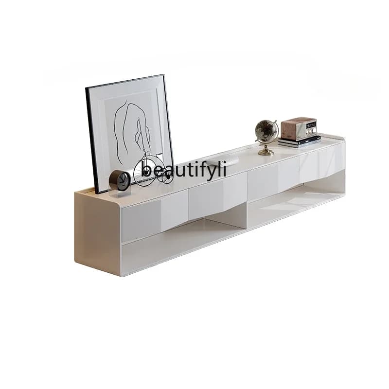 Cream Style Household Simple and Modern Coffee Table TV Cabinet Unit Storage Organizer Living Room Floor Cabinet
