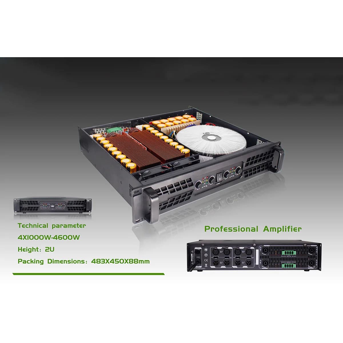 professional audio Four Channel TD Circle Power Amplifier Professional Sound System Professional Audio 4*1000W 8OHM