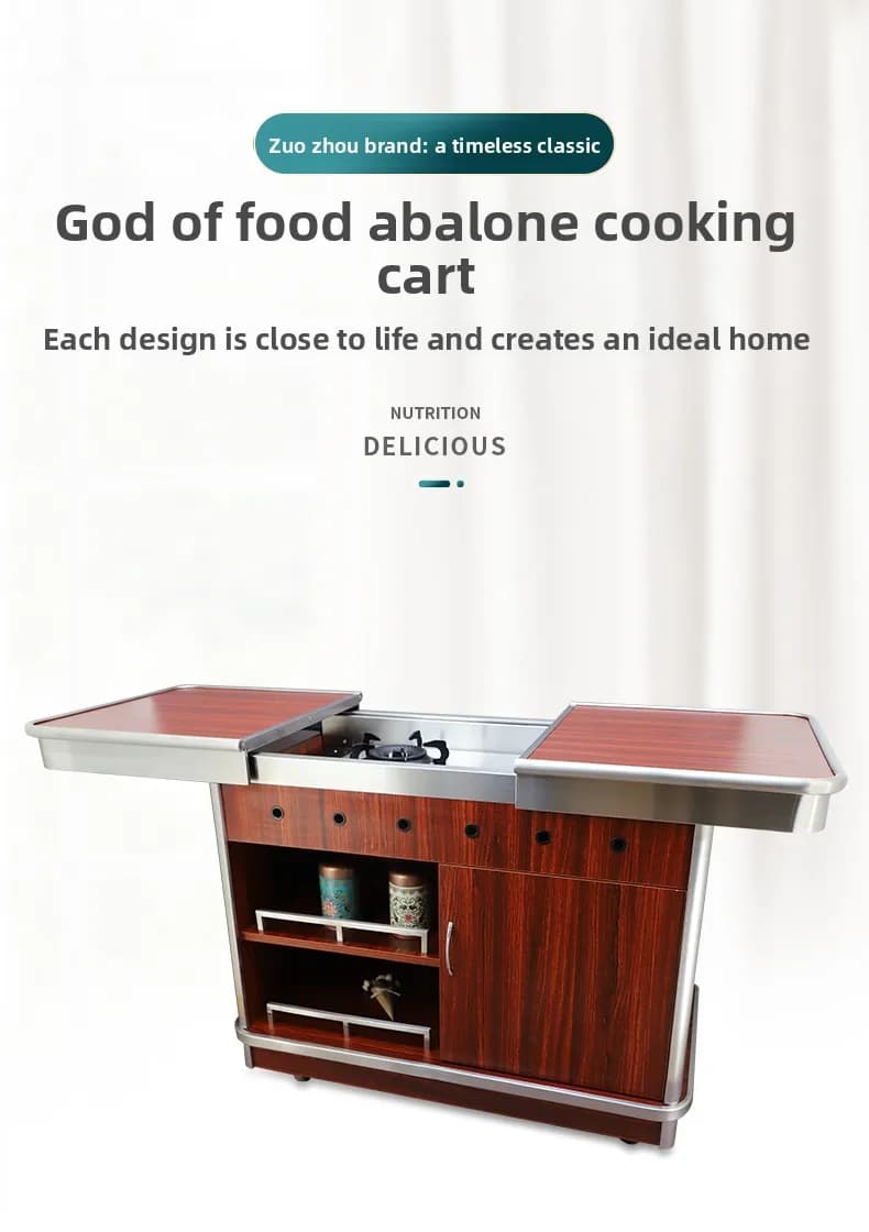 PYH Modern Simple Light Luxury Food Cart Multi-head Commercial Mobile Food Cart Abalone Car Hall Burning Car
