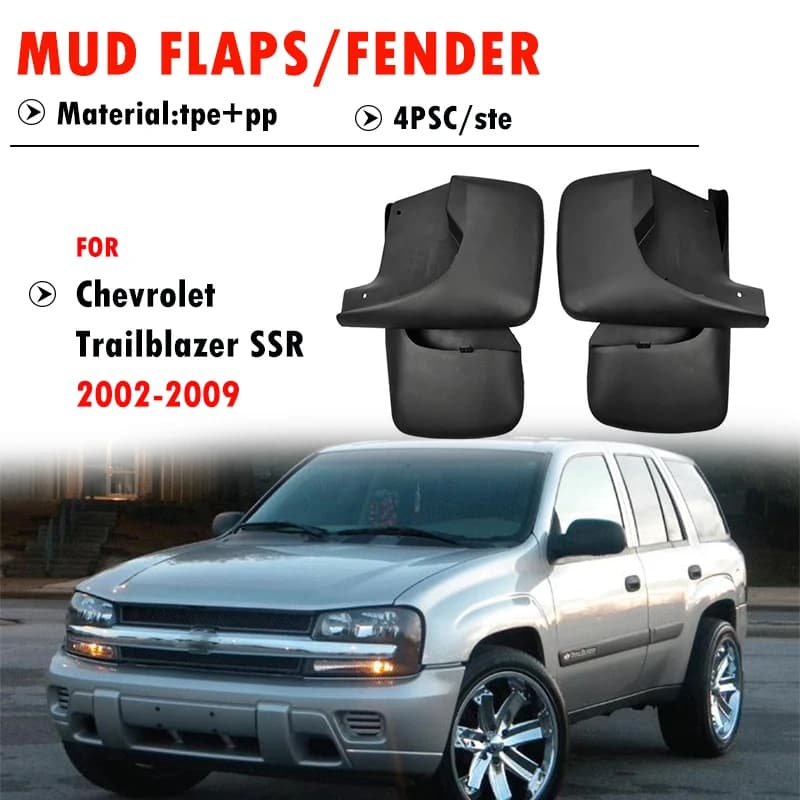 For Chevrolet Trailblazer SSR Mudguard Fender Mud Flap Guards Splash Mudflaps Car Accessories 4pcs 2002 2003 2004 2005 2006 2009