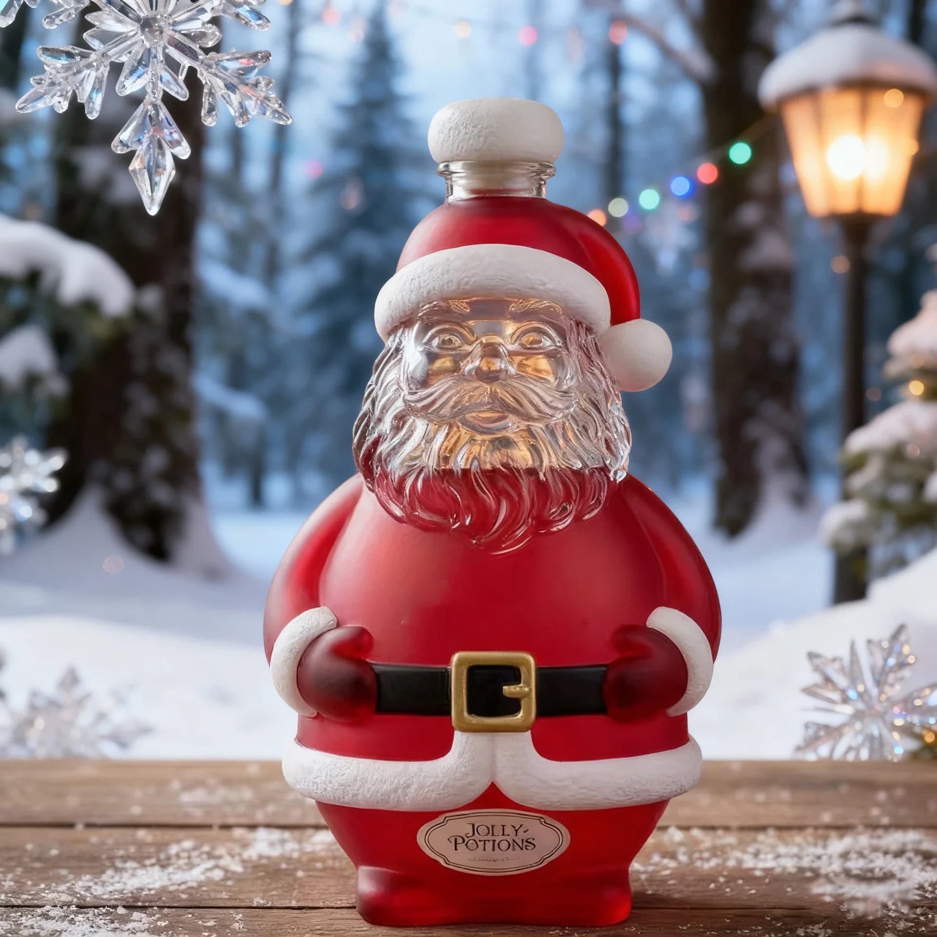New Christmas Santa Claus Shaped Glass Whiskey Decanter Creative Bourbon Bottle Home Bar Decoration Collector Display Gift