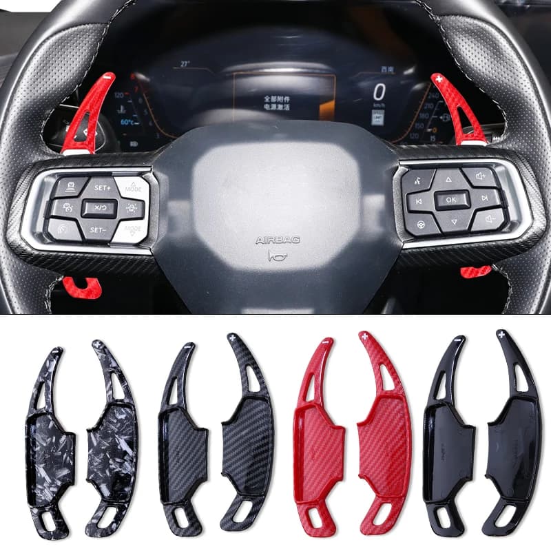 Car Steering Wheel Shift Paddle For Ford Mustang GT Dark Horse EcoBoost 2024-2026 ABS Carbon Fiber Pattern DSG Paddles Shifter