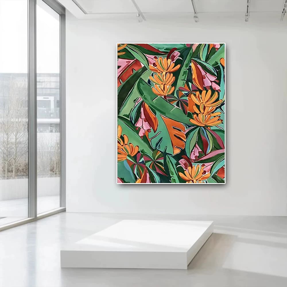 Light luxury home decoration hanging painting hand-painted oil painting abstract tree wealth tree knife painting canvas painting