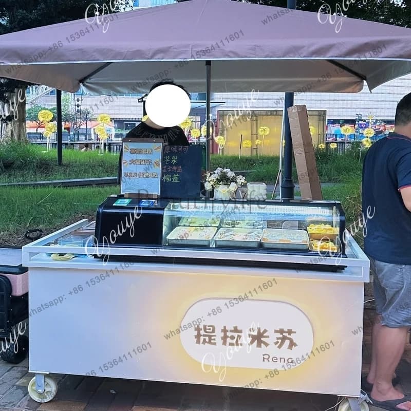 Outdoor ice cream cart Mobile stall Promotional cart Commercial display cart