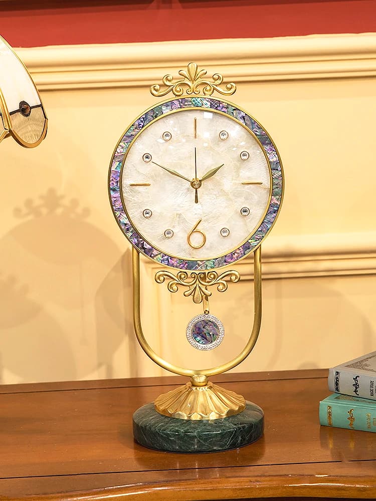 YFY  Shell Clock Decoration European Clock Living Room Clock Mute