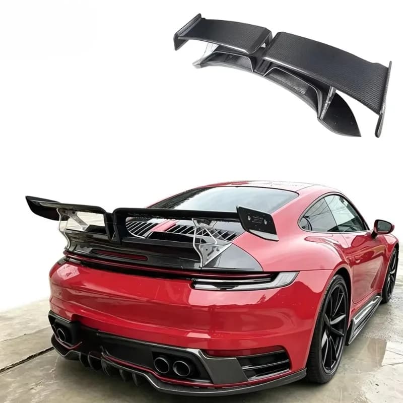 Carbone TKT Style Rear Spoiler Tail Wing Kit Auto Body Systems Car Parts Upgrade Dry Carbon Fiber Rear Spoiler for 911 992