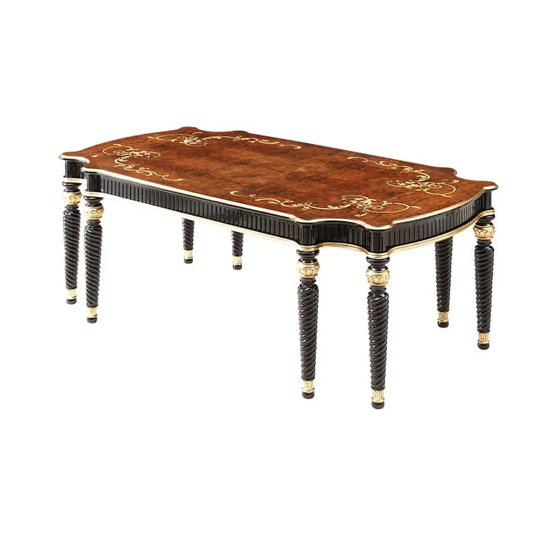 CX neoclassical solid wood long dining table European court Roman column dining table and chair combination