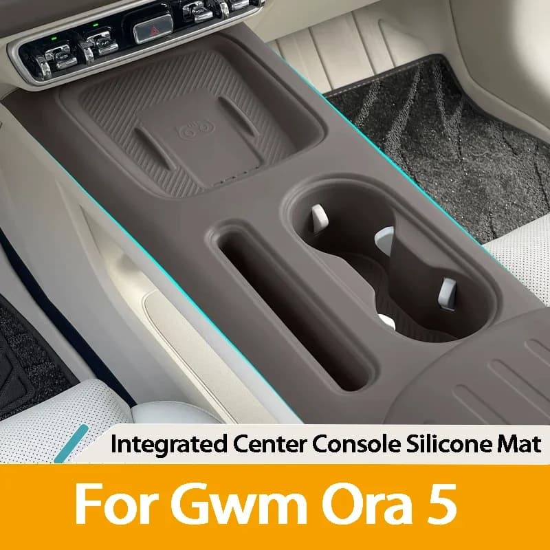 For GWM ORA 5 2026 Center Console Silicone Mat Dustproof Anti Slip With Cup And Phone Slot Interior Accessories