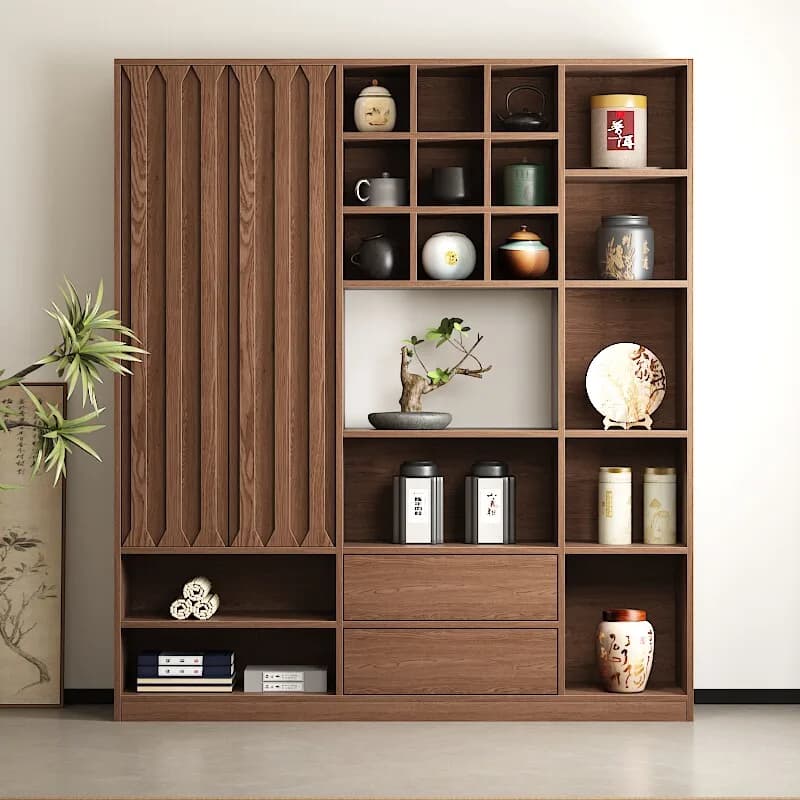 LMM retro Bogu frame Chinese solid wood partition display cabinet New Chinese teapot display cabinet