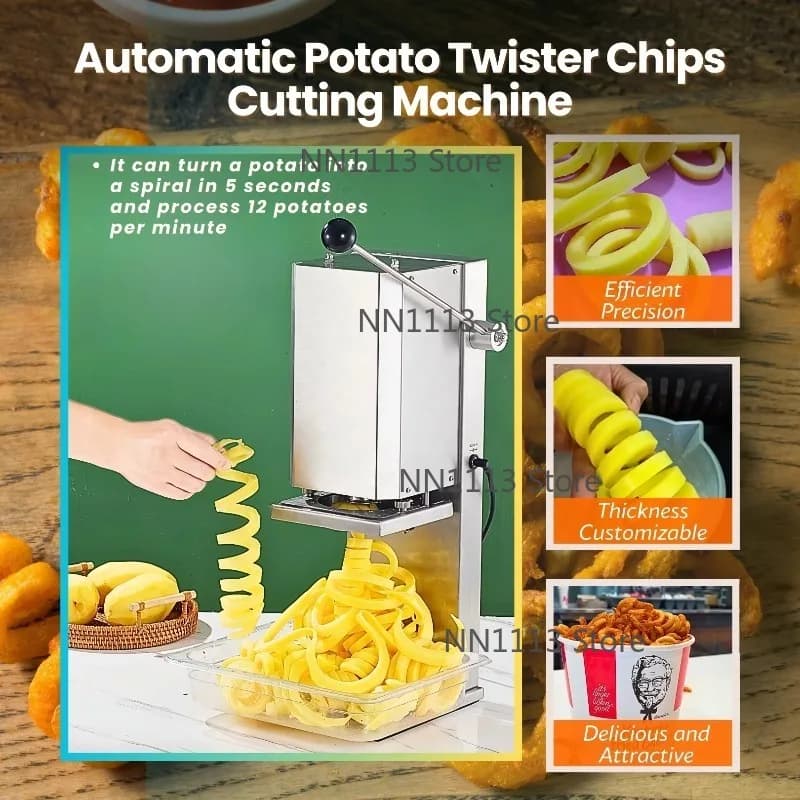 Commercial Potato Slicer Machine Potato Spiral Slicer Spiral Potato Cutter Twister Fries Machine for Restaurants