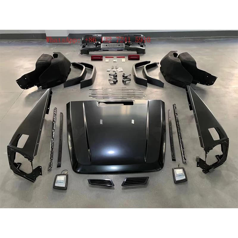 Suitable for G-Class Old to New Body Kits: Front Bumper, Grille, Headlight Frame, Hood, Fenders, and Full Body Kit