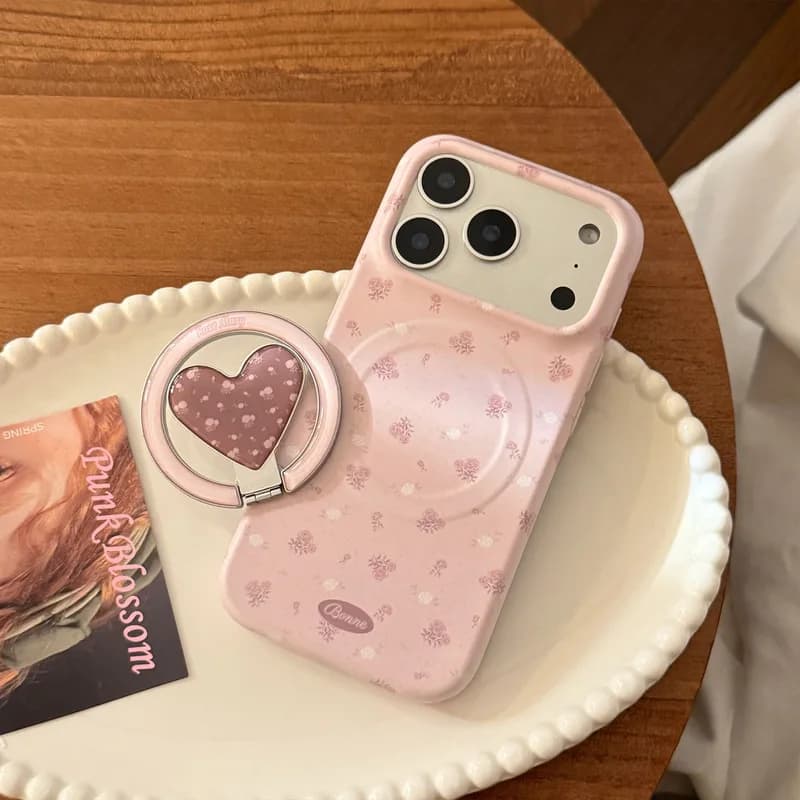 Soft Film Floral Magnetic TPU Shockproof Anti-fingerprint Phone Case for iPhone 17 16 15 14 Pro Max