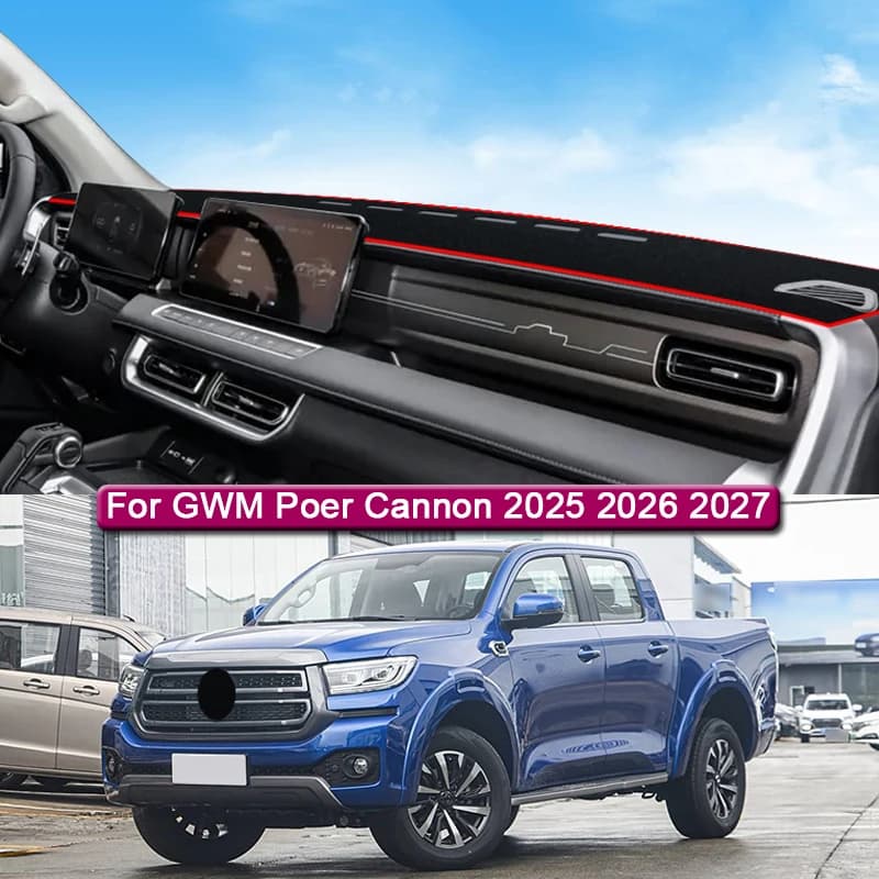 Car Styling For GWM Poer Cannon 2025 2026 2027 Car Dashboard Protective Mat Shade Cushion Pad Rose Carpet Mat Cover Accessories