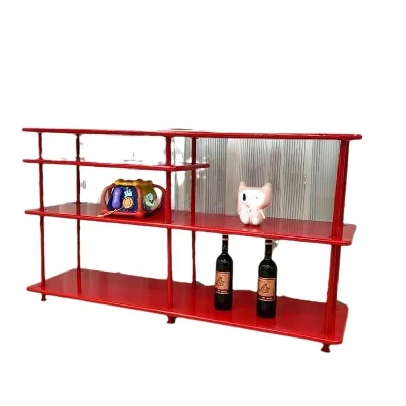 Floor Shelf Nordic Medieval Designer Living Room Storage Shelf Red Display Shelf Bookshelf