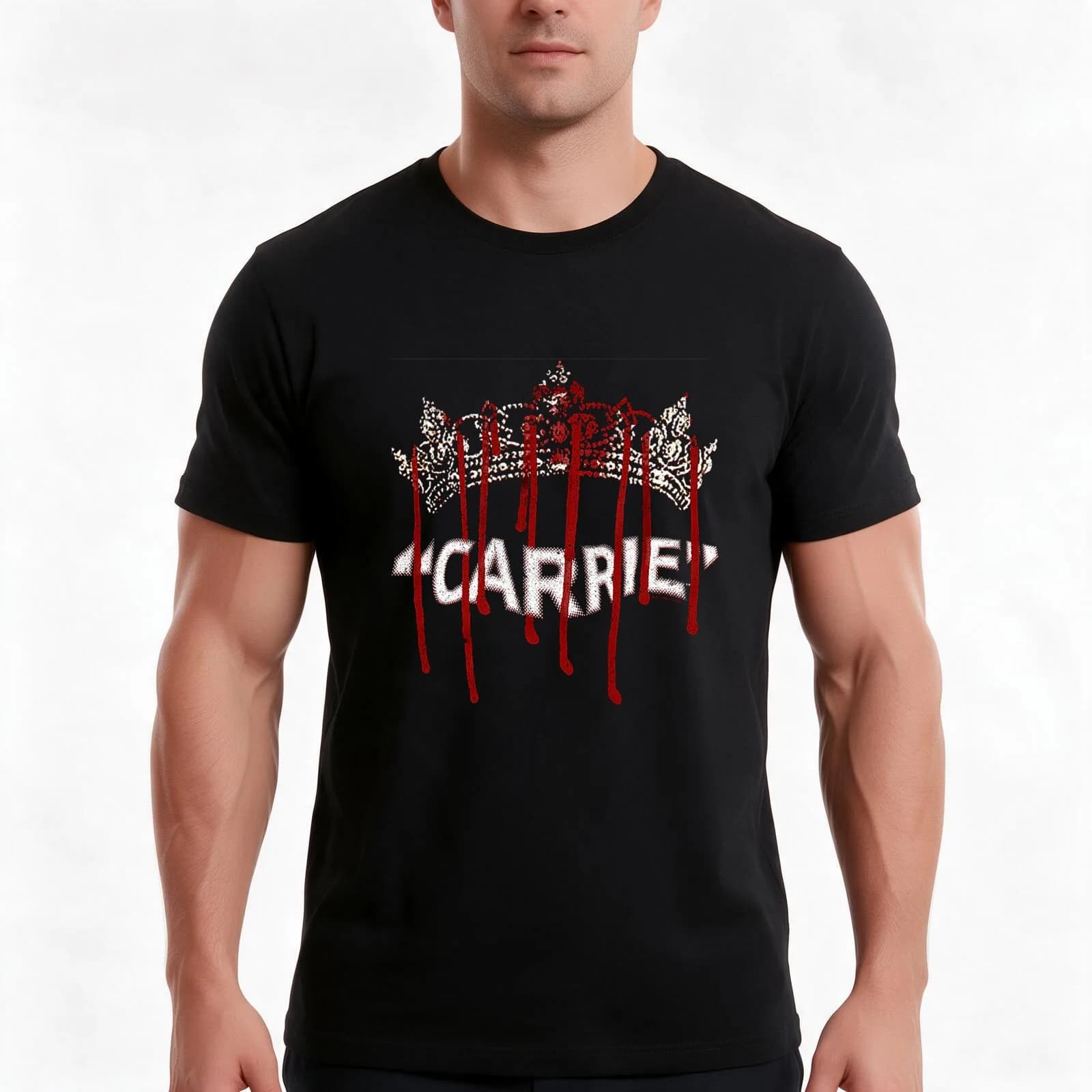 Womens Prom Crown Carrie Shirt T-Shirt, Summer Casual Cotton Tee, Oversized Streetwear Tops, Vintage Graphic Print, 100% Cotton