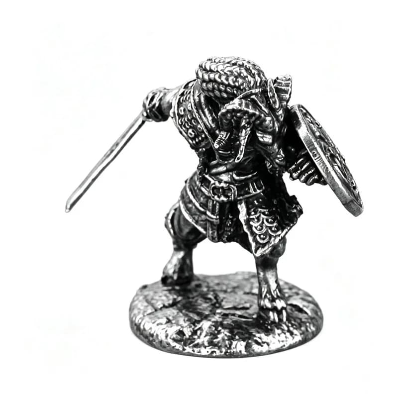 White Copper Metal Minotaur Warrior Miniature, Finished Tabletop Wargaming Decor Figurine, Collectible Metal Figure Gift