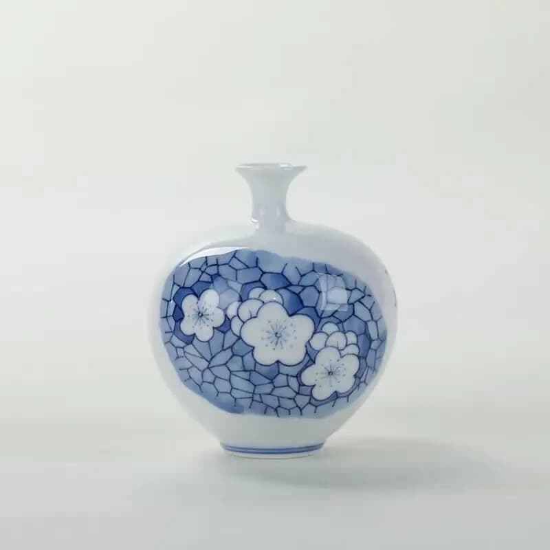 Blue and White Floral Porcelain Vase, China Vase Decorative Vase Jingdezhen