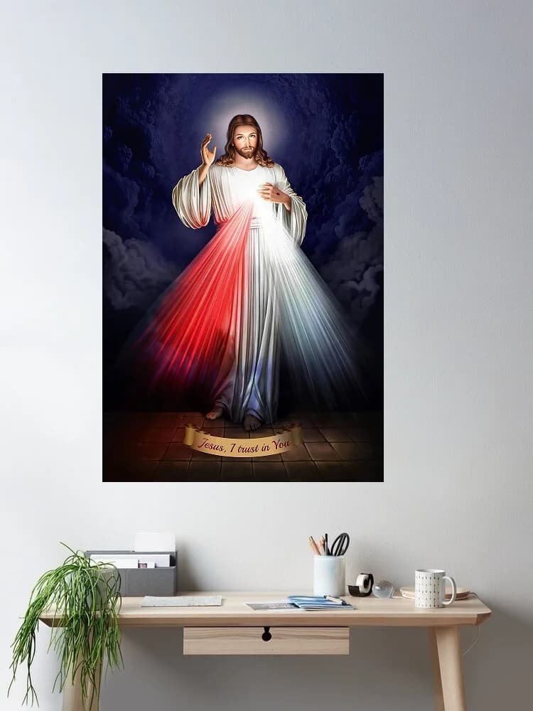 Jesus Christ Divine Mercy, Art Print Silk Poster Home Wall Decor