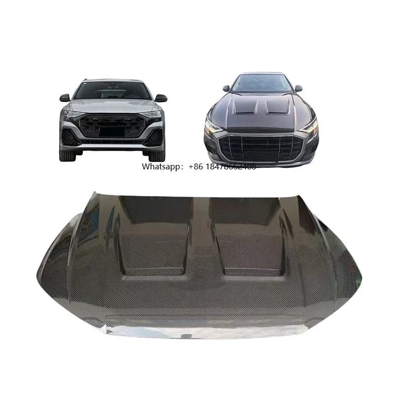 High Quality Dry Carbon Fiber Bonnet Q5 Q8 Upgrade to MSY Design Facelift Car Hood for Q5 Q8 2018+ Hood Bonnet