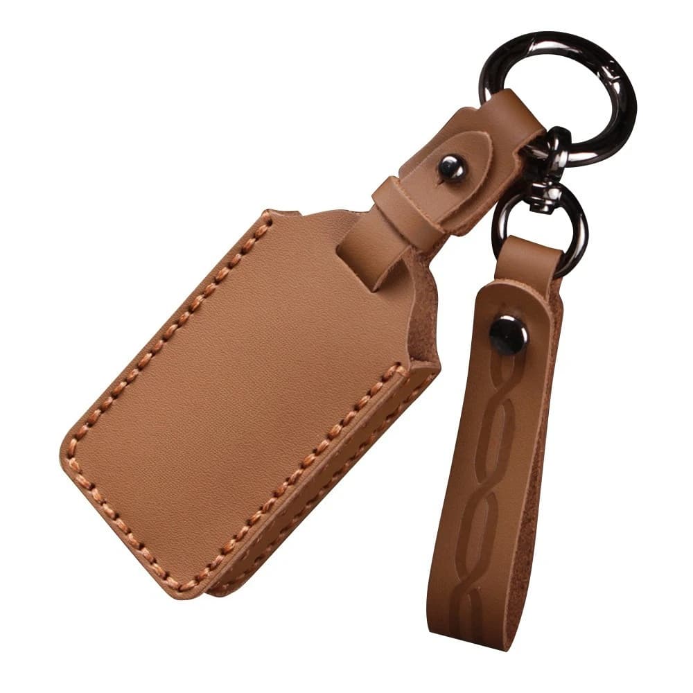 Genuine Leather Car Key Case Cover Shell Protector Fob Holder for Volvo EX30 Bluetooth Remote Key Accessories Keychain