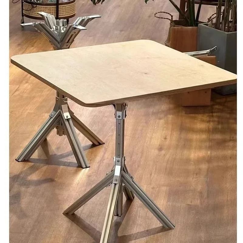 Birch coffee shop milk  shop square table marine board industrial style aluminum profile table