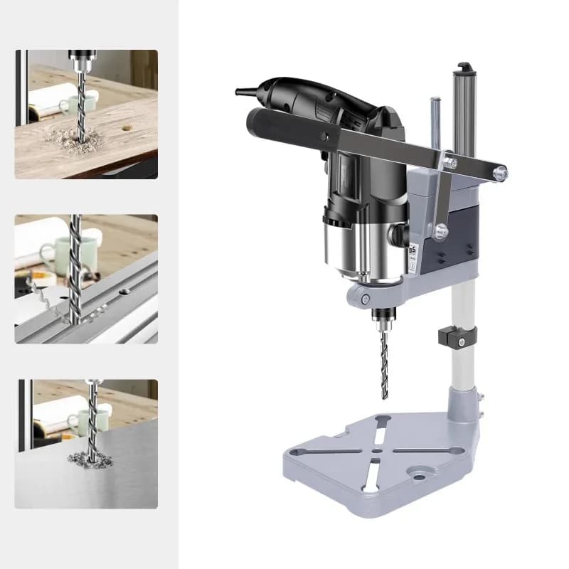 Aluminium Alloy Floor Drill Press Stand Table for Drill Workbench Repair Tool Clamp Maximum Stroke 60mm for Drilling