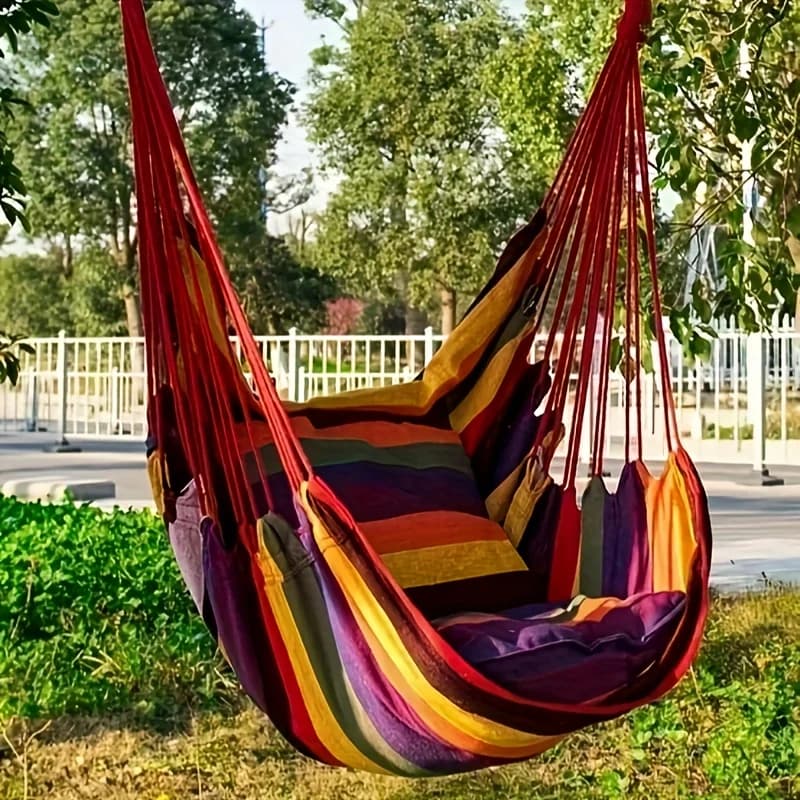 Outdoor Canvas Swing Hammock Chair Leisure Dormitory Rocking Chair No Pillow Cushion with Storage Bag Children's swing