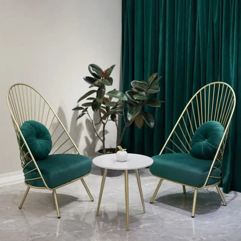 Nordic iron frame leisure chair, suitable for bedroom balcony and living room, modern style chair