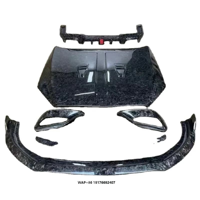For Bens S Class Style Forged Carbon Fiber Bodykit FRP W222 S63 Body Kit Engine Hood Front Lip Rear Bumper Widebody