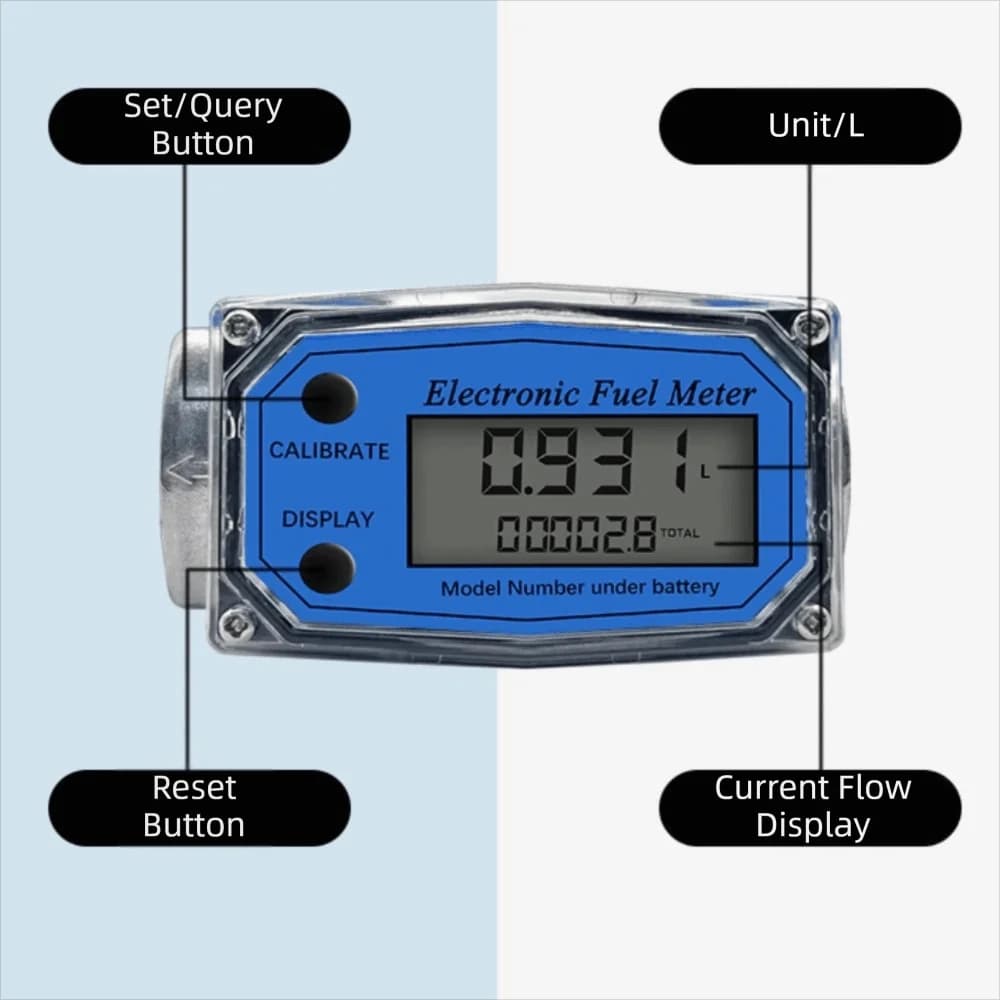 Aluminum Alloy Turbine Flow Meter Portable High Precision Digital Flow Meter Digital Indicator Anti-Interference Function
