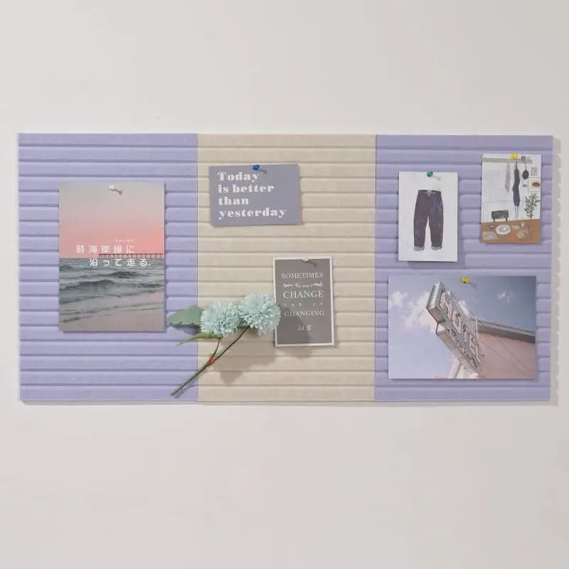 Korean Style Felt Board Wall Stickers with Vertical Stripes Home Decor Self Pasting Message Photos Wall Decoration 30cm Square