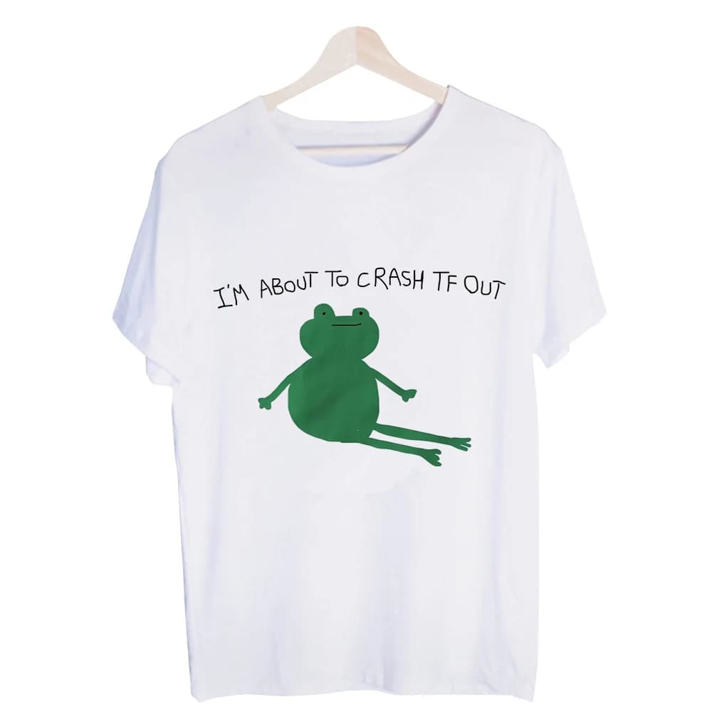 Men's Frog Graphic Tee, Short Sleeve Crew Neck T-Shirt with Slogan Print for Casual Daily Wear