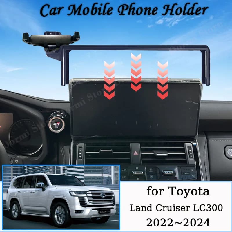 Car Mobile Phone Holder For Toyota Land Cruiser LC300 2024 2023 2022 GPS Stand Special Mount Support Bracket Auto Accessories