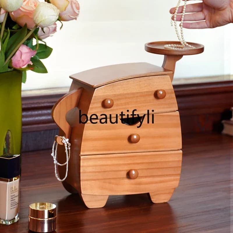 E182 Jewelry box Solid wood storage box High-end exquisite jewelry Gold wedding housewarming gift