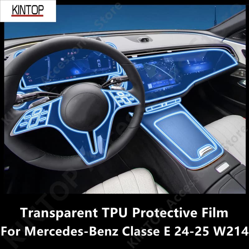For Mercedes-Benz Classe E 24-25 W214 Car Interior Center Console Transparent TPU Protective Film Anti-scratch Repair Accessory
