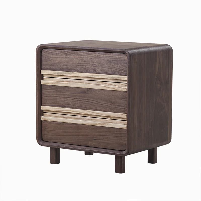 LTT sandwich chest cabinet solid wood retro black walnut Nordic modern simple bedside cabinet