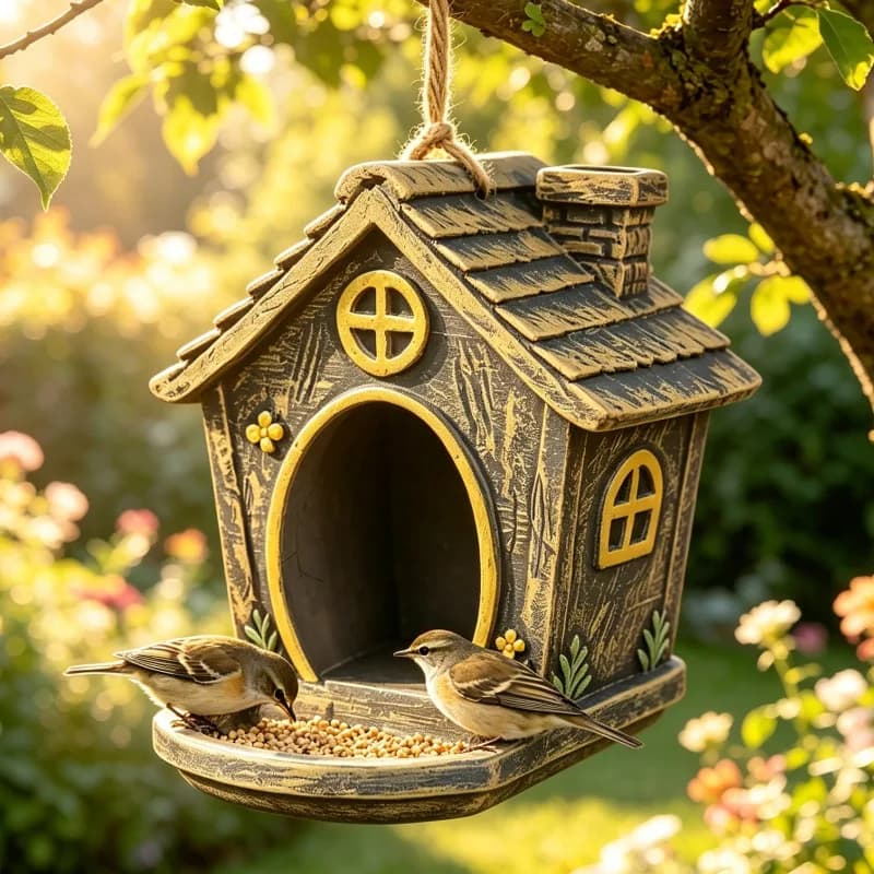 2026 Original New Creative Outdoor House Hanging Tree Stump Bird Feeder Garden Balcony Garden Feeding Tool